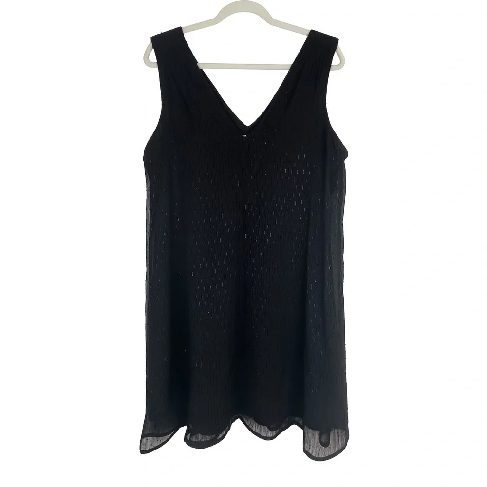 Madewell Black Silk Sleeveless V-Neck Dress Size 10